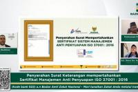 Baznas Kembali Sabet Sertifikasi Manajemen Anti Penyuapan