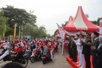 Meriah! Ribuan Pemotor Ikut Lomba Desain Helm Merah Putih Polda Riau